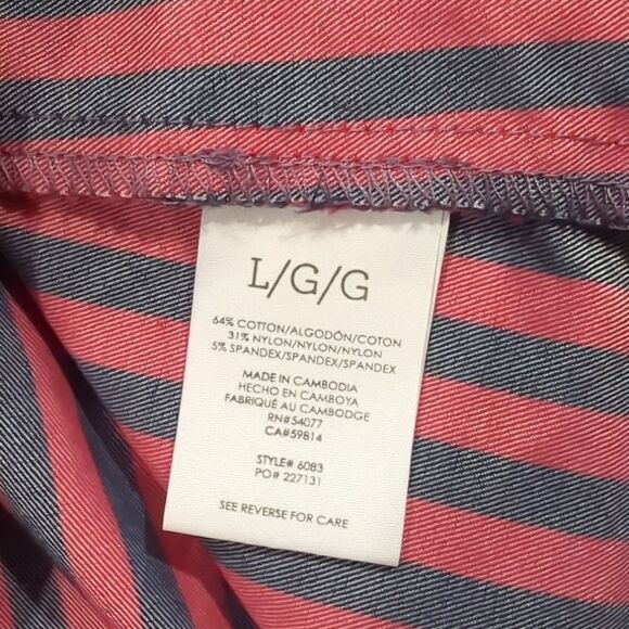 CAbi Womens Top Large Red #6083 Regatta Shacket Gray Striped - Picture 7 of 9